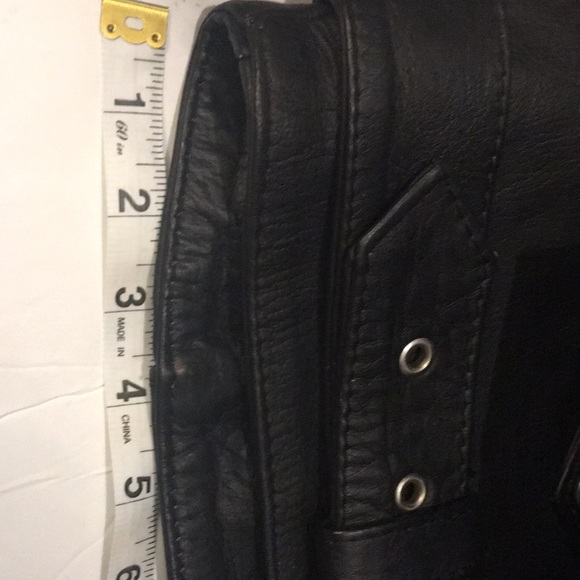 Women’s Protech Black Moto Motorcycle BOMBER Leather Jacket Medium VGUC Unique - Picture 13 of 13
